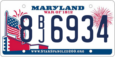 MD license plate 8BJ6934