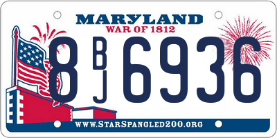 MD license plate 8BJ6936