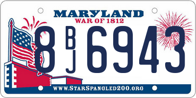 MD license plate 8BJ6943