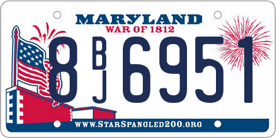 MD license plate 8BJ6951