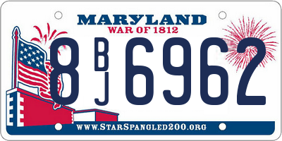 MD license plate 8BJ6962