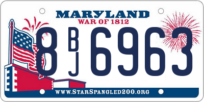 MD license plate 8BJ6963