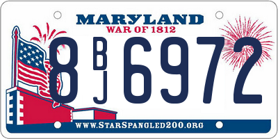 MD license plate 8BJ6972
