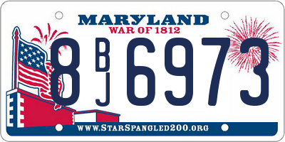 MD license plate 8BJ6973