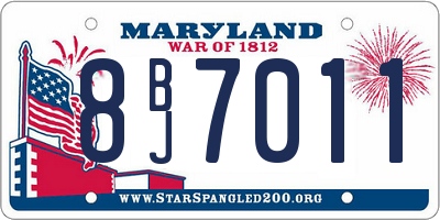 MD license plate 8BJ7011