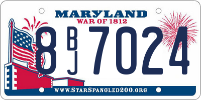 MD license plate 8BJ7024