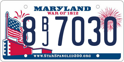 MD license plate 8BJ7030