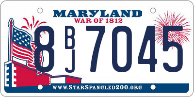MD license plate 8BJ7045