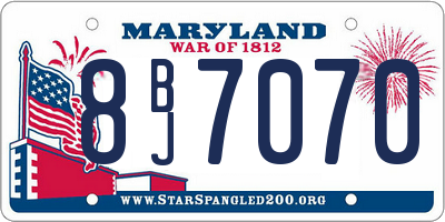 MD license plate 8BJ7070