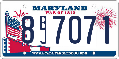 MD license plate 8BJ7071