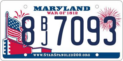 MD license plate 8BJ7093