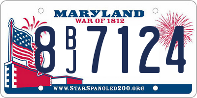 MD license plate 8BJ7124