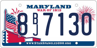MD license plate 8BJ7130