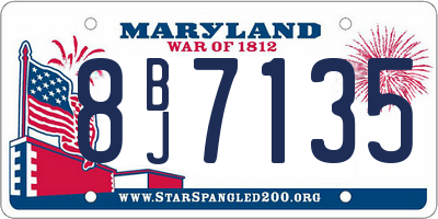 MD license plate 8BJ7135