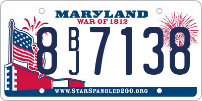 MD license plate 8BJ7138