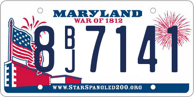MD license plate 8BJ7141