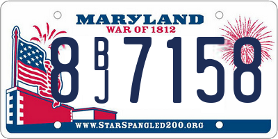 MD license plate 8BJ7158
