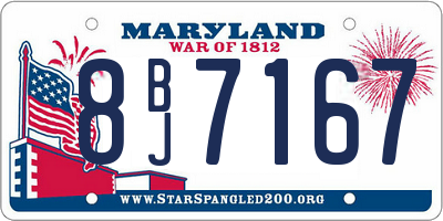 MD license plate 8BJ7167
