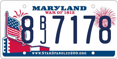 MD license plate 8BJ7178
