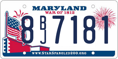 MD license plate 8BJ7181