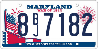 MD license plate 8BJ7182