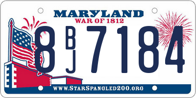 MD license plate 8BJ7184