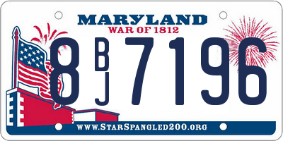MD license plate 8BJ7196