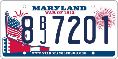 MD license plate 8BJ7201