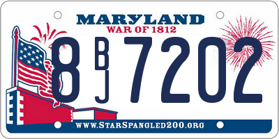 MD license plate 8BJ7202