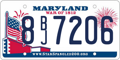 MD license plate 8BJ7206