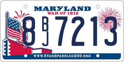 MD license plate 8BJ7213
