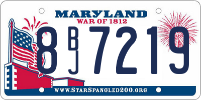 MD license plate 8BJ7219