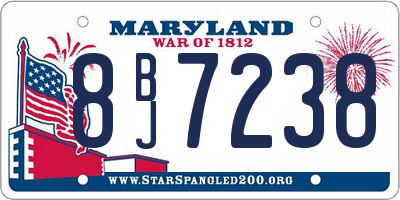 MD license plate 8BJ7238