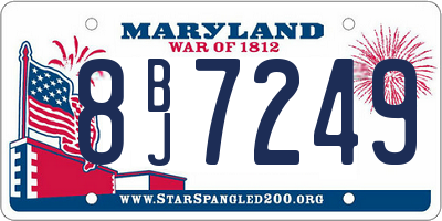 MD license plate 8BJ7249