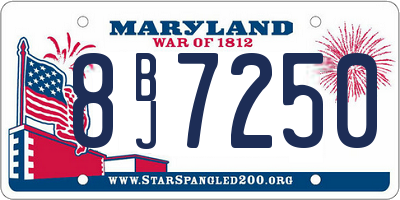 MD license plate 8BJ7250