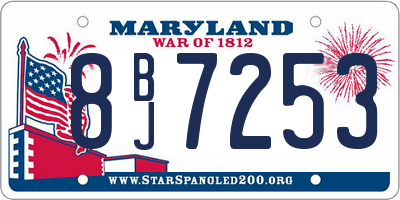 MD license plate 8BJ7253