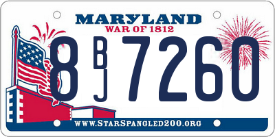 MD license plate 8BJ7260