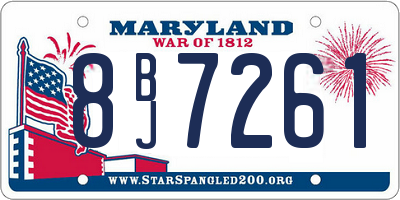 MD license plate 8BJ7261