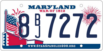 MD license plate 8BJ7272
