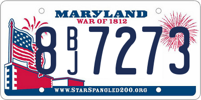 MD license plate 8BJ7273