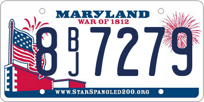 MD license plate 8BJ7279