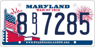 MD license plate 8BJ7285
