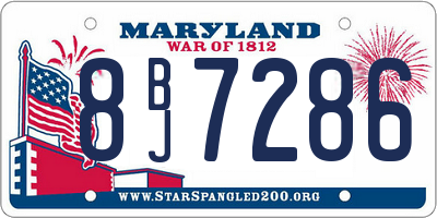 MD license plate 8BJ7286