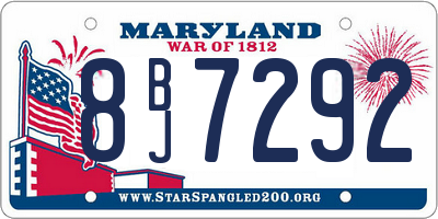 MD license plate 8BJ7292