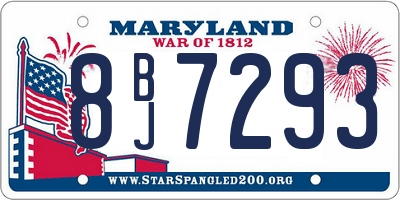 MD license plate 8BJ7293
