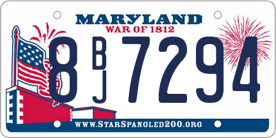 MD license plate 8BJ7294