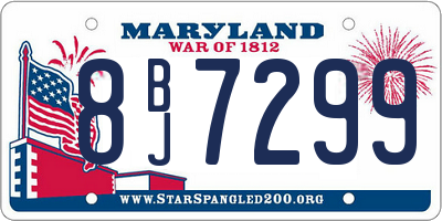 MD license plate 8BJ7299