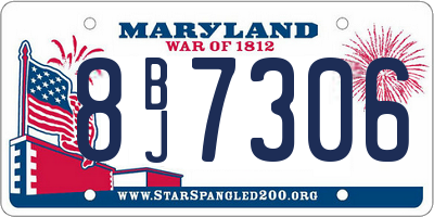 MD license plate 8BJ7306