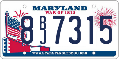 MD license plate 8BJ7315