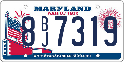 MD license plate 8BJ7319
